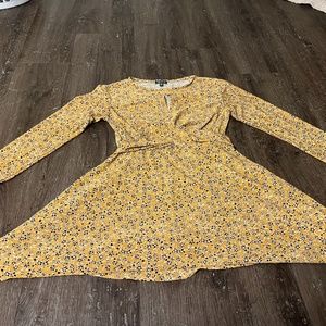 Yellow floral print dress
